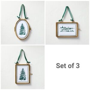 Set of 3 Brass and Glass Frame Ornament - Hearth & Hand™ Magnolia